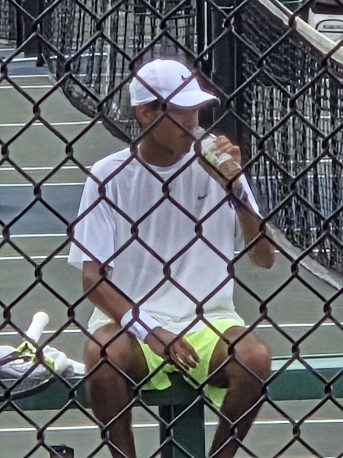 Tennis Player drinking Moringa Iced Tea