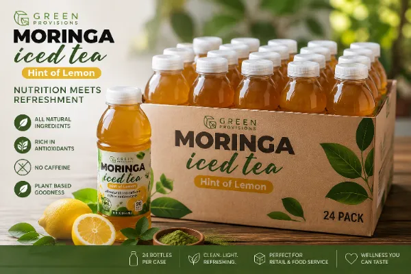 24 Pack Moringa Iced Tea - Hint of Lemon (16oz) *